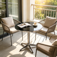 Table basse et table à manger rondes de style nordique minimaliste moderne pour petit appartement, balcon, usage commercial