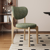 Chaise de salle à manger vintage en bois massif sans accoudoirs, en noyer, avec rembourrage doux en tissu, style moderne, luxe léger, personnalisable, pour la maison, l'hôtel, le restaurant