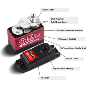 Dsservo DS3230Pro เกียร์โลหะ4.8-6.8V ความเร็วสูง SSG 30kg มอเตอร์กันน้ำสำหรับ1/8 1/10รถยนต์ RC - Product Image 2
