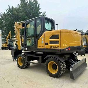Excavatrice sur roues XE105WG 10 tonnes, pelle hydraulique mobile, vitesse élevée 30 km/h, moteur Yuchai fiable, machine de construction prête à l'emploi - Product Image 1