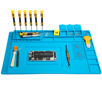 Leenol tapis d'outils de réparation de téléphone portable antistatique haute température tapis de réparation électronique en silicone