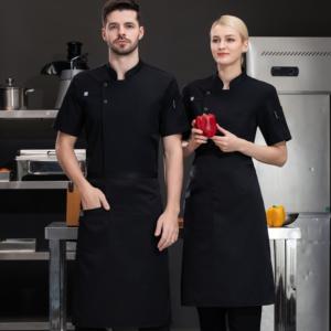 2 Boutons Elastique Chinois Hommes Femmes Unisex Cuisine Restaurant Baker Cafe Cooking Chef Shirt Jacket Cook Uniform Coat - Product Image 3