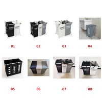 Nylon Pliant Pliable 1 2 3 Section Panier En Plastique Lavage Vêtements Panier De Rangement Organisateur Couvercle Pliable Panier À Linge