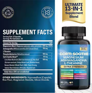 Corti-Soothe integratore cortisolo tutto in un magnesio glicinato Ashwagandha L-teanina <span class=keywords><strong>capsule</strong></span> - Product Image 3