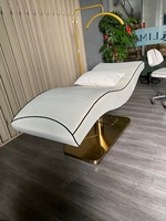 Nouveau Lit de Beauté Moderne Blanc en Forme de S, Table de Massage Électrique pour Tatouage, Lit de Traitement Facial Incurvé et Réglable pour Salon et Spa