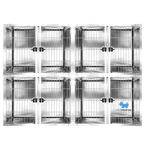 Petsproofing Multi layer combined veterinary Cage pet cage stainless steel dog cage