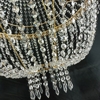 Lustre suspendu en acrylique et fer de style européen moderne de luxe, décoration pour événements de mariage, installation facile au plafond