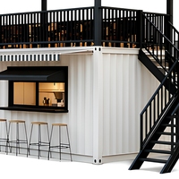 Maison conteneur modifiée en acier préfabriqué, maison modulaire, café-restaurant 20ft 40ft avec balcon