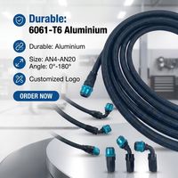 Raccords de carburant à connexion rapide en aluminium poli BJR Automotive AN16 Rouge, raccords pivotants à 45 degrés à déconnexion rapide pour tuyaux de carburant