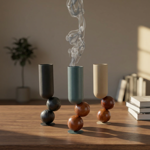 Quemador de Incienso Moderno de Metal con Base de Bola de Madera, Soporte Decorativo para Humo, Decoración del Hogar, Accesorio de Aromaterapia para Mesa, Regalo - Product Image 4