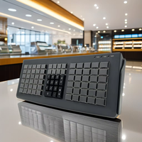 Teclado POS KB81 USB Totalmente Programable con Lector de Tarjetas Magnéticas, 81 Teclas para Sistemas POS de Supermercado, Gran Venta