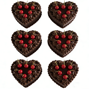 17.6cm Eco-Friendly Foam Chocolate Cake Model Cream Cherry Black Forest Design DIY Handmade Plastic Jewelry Box Gift Decoration - Product Image 3