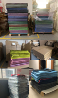 Tapis de mahjong à carreaux avec support en caoutchouc de style américain, logo personnalisé, 31,5 pouces, tapis de mahjong festonné 33 pouces