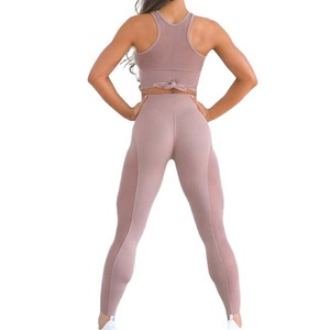 Conjuntos de Yoga Personalizados para Mujer, Ropa Deportiva para Gimnasio, Top y Leggings para Correr, Conjunto de Dos Piezas para Entrenamiento, Trajes Deportivos Sin Costuras, Conjunto de Yoga para Mujer - Product Image 3