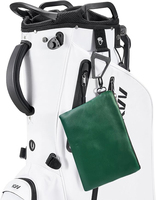 Pochette de golf compacte et imperméable Sac d'accessoires en cuir PU avec doublure en velours Sac à outils durable pour les essentiels de golf