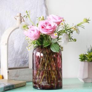 アメリカのレトロな手作りべっ甲ガラス花瓶モダンヴィンテージ紫ヒョウ柄ハイエンドリビング/ダイニングテーブルデコレーション - Product Image 2