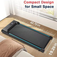 Treadmill Lipat untuk Rumah, Treadmill di Bawah Meja dengan Kontrol Kecepatan Adaptif, Desain Ringkas untuk Ruangan Sempit