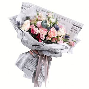 Papier d'emballage pour fleurs en film plastique semi-transparent de nouvelle conception avec impression intégrale de lettres d'amour - Product Image 5