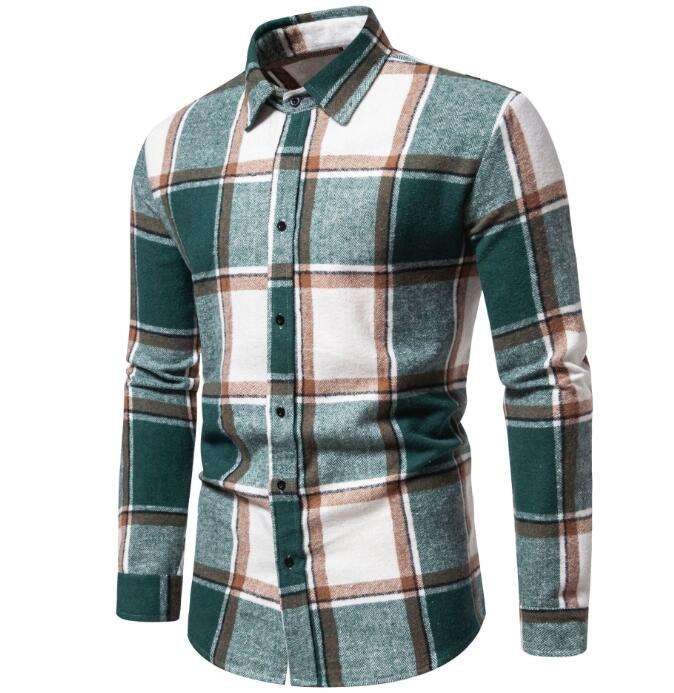 New Fashion Red Blue Casual Shirt England Style Lapel Collar Polo