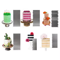 Spatule à gâteau en acier inoxydable, lisseur de crème, spatule à gâteau en métal, peigne pour outils de pâtisserie