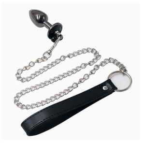 <span class=keywords><strong>Plug</strong></span> <span class=keywords><strong>Anale</strong></span> a Forma di Cuore con Diamante e Due Campanelle, Design Gioiello <span class=keywords><strong>Anale</strong></span> in Metallo con Catena, Taglia S - Product Image 2