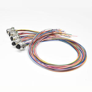 Conector de Alimentación Automotriz M12-A-12P Macho/Hembra para Montaje en Panel, Receptáculo con Cable de 500 mm, 12 Pines, Impermeable IP67, Latón Dorado - Product Image 5