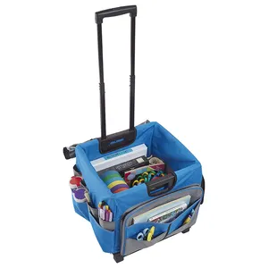 Blu Universale di Rotolamento Carrello e Organizer Bag Set macchina Da Cucire carrier Con Ruote di Rotolamento