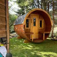 Sauna en bois massif de qualité supérieure Boyce, en cèdre rouge canadien (traité thermiquement), surface lisse, systèmes électriques doubles pour villa