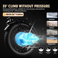 Kit de vélo électrique tout-terrain 72V 5000W avec moteur de moyeu arrière sans balais, pneus 4.0 de 20/24/26 pouces, déport de roue 170mm et kit de frein à disque pour neige