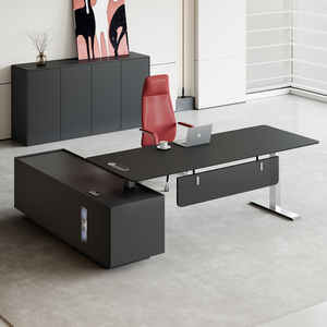 El último escritorio ejecutivo de oficina en casa jefe de pie eléctrico ajuste de altura de 3 etapas convertible Metal madera Modular extensible - Product Image 3