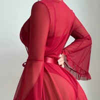 Ensemble deux pièces avec pyjamas romantiques chemises de nuit féminines dentelle bretelles transparentes combinaisons et châles
