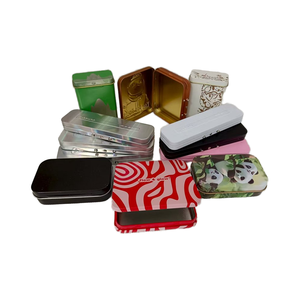 New tinplate kim loại hộp màu hồng/Đen in màu sắc thuốc lá cá nhân thực phẩm hộp gói Nắp tùy chỉnh hộp thiếc với bản lề Nắp - Product Image 3