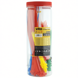 สายรัดเคเบิลวีโต้ 300 ชิ้น แพ็คคละขนาด คละสี ไนลอน แบบล็อคตัวเอง สำหรับจัดระเบียบอุปกรณ์อิเล็กทรอนิกส์ - Product Image 2