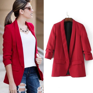 Zomer Herfst Elegante Dames Werkblazer Roze <span class=keywords><strong>Blazer</strong></span> Driekwart Mouw Regular Fit Minimalistische Kantoor Dames <span class=keywords><strong>Blazer</strong></span> - Product Image 4