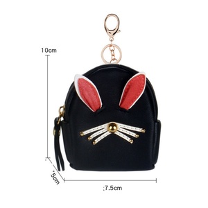 <b>Cute</b> Mini PU Leather Keychain Bag and Coin Purse <b>Wallet</b> with Zipper Closure Wholesale for Girls Candy Pattern - Product Image 6