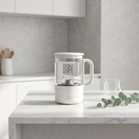 Gobelet purificateur d'eau à l'ozone en verre et plastique, couvercle de qualité alimentaire, fonctionnement silencieux à un bouton, pour soins bucco-dentaires et nettoyage de prothèses dentaires