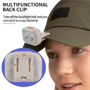 Linterna frontal LED multifuncional portátil para pesca, recargable por USB con batería integrada, luz con clip para sombrero de camping - Product Image 5
