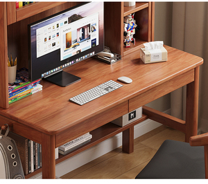 Estantería de diseño moderno de madera maciza con juego de silla de mesa para ordenador portátil, silla de escritorio de escritura simple para estudiantes para muebles de dormitorio y sala de estar - Product Image 3