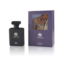 Bouteille de Parfum en Verre Carrée Plate de 50 ml, Vide et Rechargeable, avec Bouchon Noir Mat à Vis, Pompe Vaporisatrice et Sérigraphie