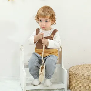 New Arrival Whole Garment Suspender Toddler Clothes Baby Knitted Romper For Girl Boy