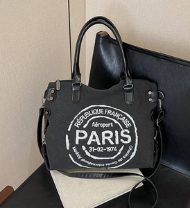 Retro crossbody <b>bag</b>, multifunctional canvas handbag, lightweight and durable, with letter printed shoulder <b>bag</b> - Product Image 6