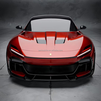 Kit de carrosserie en fibre de carbone sèche style RNG pour Ferrari Purosangue : Lame avant, diffuseur arrière et spoiler pour un lifting amélioré