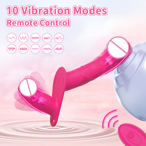 Vibrador Doble para <span class=keywords><strong>Lesbianas</strong></span> con Control Remoto de 10 Frecuencias, Dispositivo con Forma de Pene, Masturbador Femenino, Juguetes Sexuales para Parejas - Product Image 2