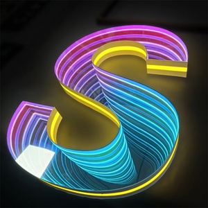 Letras y Números de Espejo Infinito Multicapa Personalizados, Letrero LED Dinámico con Efecto Abismo, Decoración Luminosa - Product Image 2