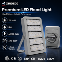 Projecteur LED Commercial XINDECO 60W 120W 180W 240W IP66 Étanche en Alliage d'Aluminium 3000-6500K pour Stades Sportifs