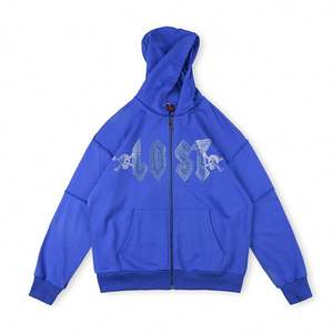 เสื้อฮู้ดซิปคุณภาพสูง 100% ผ้าฝ้าย หนานุ่ม สไตล์สตรีทแวร์ Lost Intricacy สำหรับผู้ชาย - Product Image 3