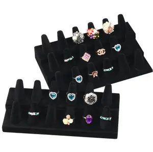 12 18 resin flocking ring display tray jewelry ring display ring stand jewelry display set