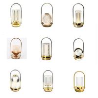 Lampe de table LED dorée de style classique, à intensité variable, rechargeable par USB, sans fil, en cristal, pour la décoration de la maison, cadeau de luxe