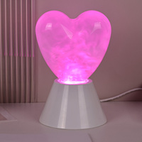 Appareils postmodernes scintillant cadeau coeur ombre 3D nuageux rvb couleur changeante bouton unique veilleuses pour Base blanche en plastique