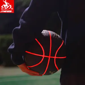 مخصص مغلفة استرطابي بو الجلود أسود مصباح إضاءة ليد كرة السلة الكرة توهج في الظلام